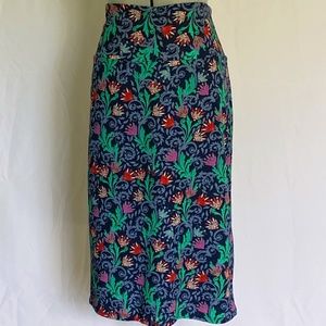 LuLaRoe Cassie Womens Multicolor Floral Straight Pencil Skirt Size Large